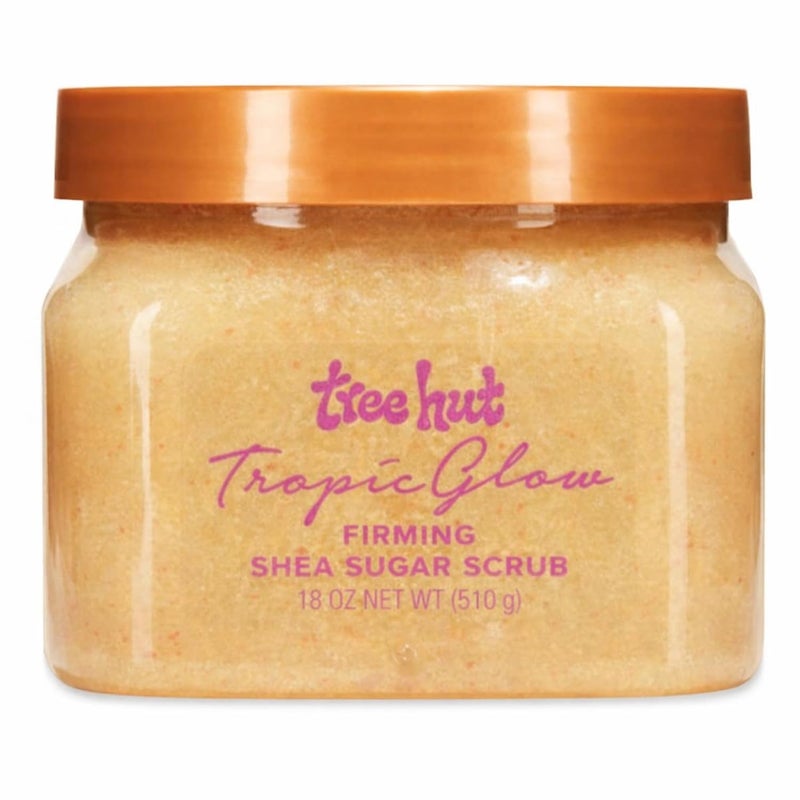 Treehut Tropic Glow Shea Sugar Scrub, Exfoliating & Hydrating Body Scrub with Shea Butter, Radiant Glow, Warm Scent, 18 oz - Image 1